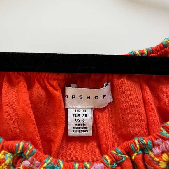 TOPSHOP Embroidered Off The Shoulder Top - Picture 3 of 3